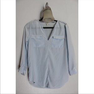 JOSIE - Baby Blue Over-Sized Sheer Blouse